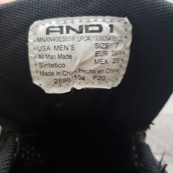 And1 black and white basketball shoes size 7 - Picture 5 of 9